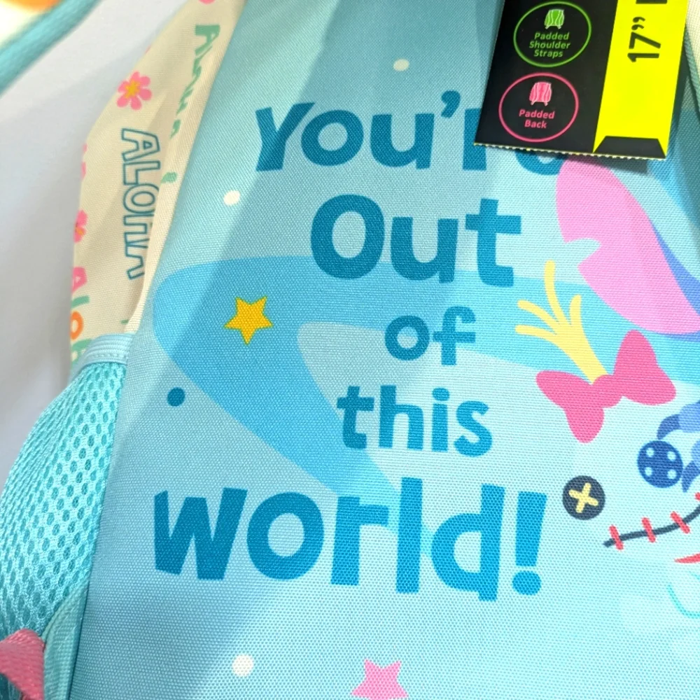 Disney Lilo And Stitch Backpack Holographic‎ Irredescent 17